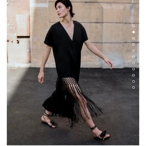 Zara Fringed linen tunic dress 👗
